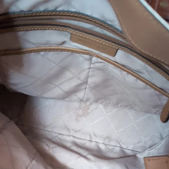 Michael Kors Cream and Brown Tote Bag with Signature Charm - Picture 8 of 17